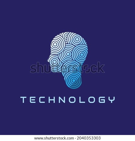 modern head of science technology logo design. The logo is suitable for businesses related to science and medical technology.