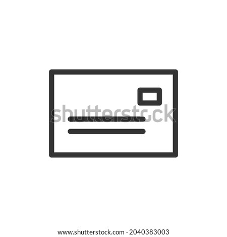 Premium letter line icon for app, web and UI. Vector stroke sign isolated on a white background. Outline icon of letter in trendy style.
