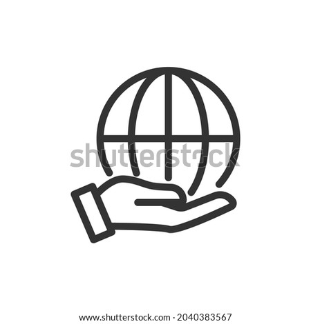 Globe line icon. Web symbol for web and apps. Sign design in outline style. Globe stroke object.