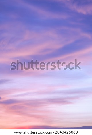 Dramatic sunset sky and clouds at twilight skyline background
