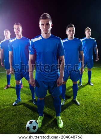 soccer players team group isolated on black background
