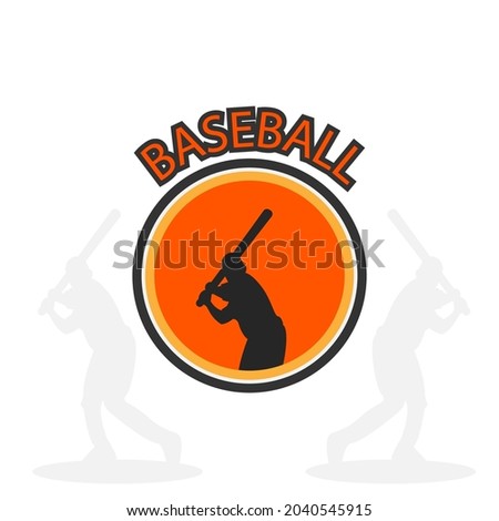 baseball sports of logo design with siljouette shape. vector illustration