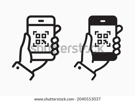 QR code scan icon. Vector illustration isolated on white.