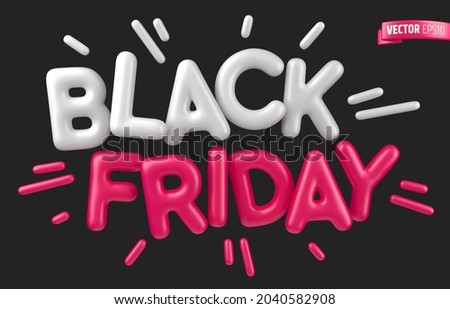 Vector realistic text "Black Friday" on a black background.