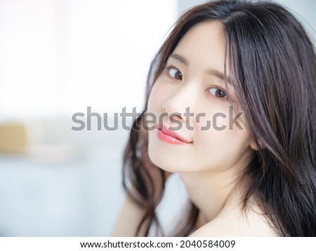 Fashion concept of young asian woman. Beauty photo. Cosmetics. Skin care. Body care.