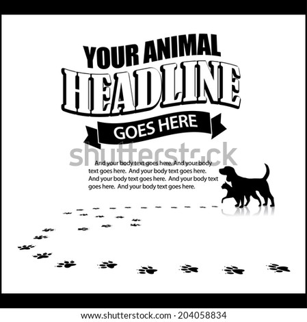 Dog and cat advertising template. 