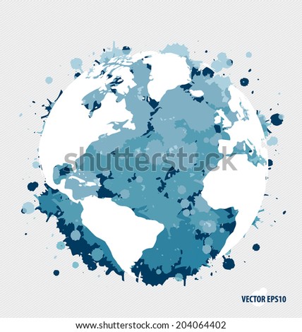 Modern  blue globe. Vector Illustration.