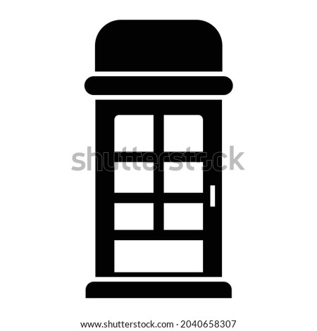 Vector Telephone Booth Glyph Icon Design

