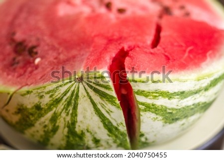 juicy red ripe watermelon cracked