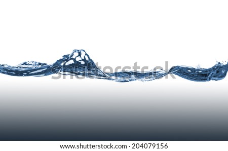 Blue water wave on a white background
