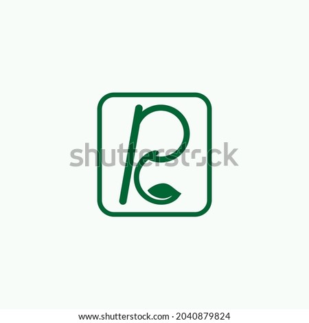 vector illustration of letter R and leaves for logo. suitable for nature logo