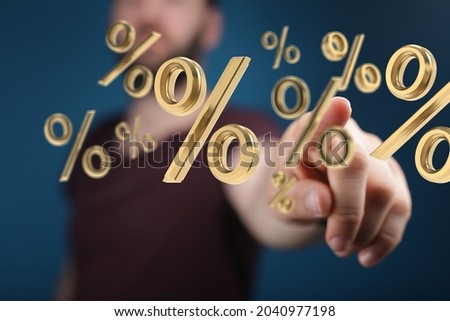 A 3D render of a Percent sign concept of  sale discount in hands