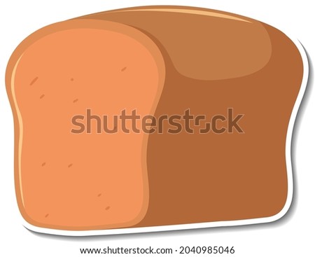 Wheat bread sticker on white background illustration