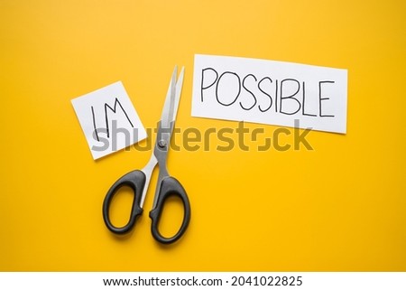 I can, goal achievement, possible, potential, real overcoming. unpossible is believable Royalty-Free Stock Photo #2041022825