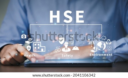 HSE - health safety environment acronym Banner for business and organization. Standard safe industrial work and industrial. Health Safety Environment. Royalty-Free Stock Photo #2041106342