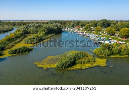 Sarud harbor at Lake Tisza (Tisza-tó) in Hungary, Europe. 