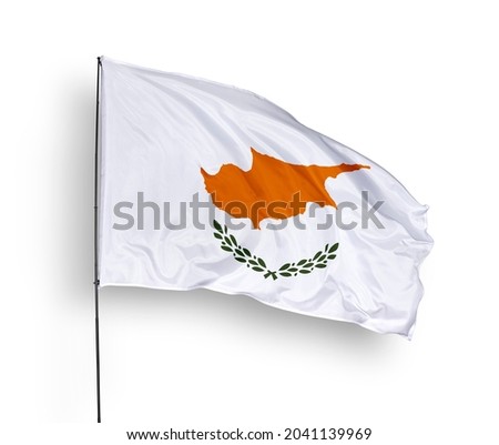 Cyprus flag isolated on white background with clipping path.
