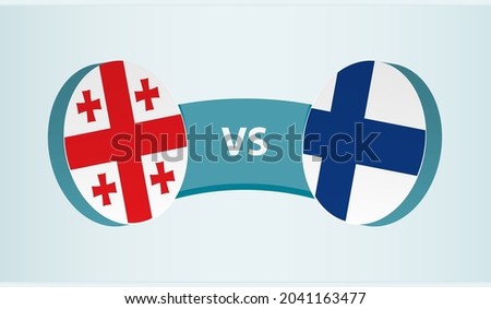 Georgia versus Finland, team sports competition concept. Round flag of countries.