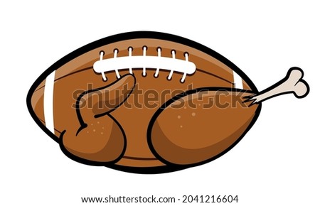 American football and Turkey - Hand drawn illustration. Autumn color poster. Lovely lettering quote for football season. Rugby wisdom t-shirt for funs. Modern vector fun saying for Thanksgiving dinner