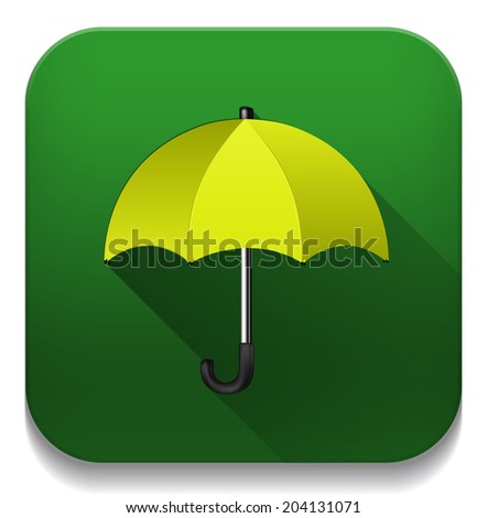 umbrella icon With long shadow over app button