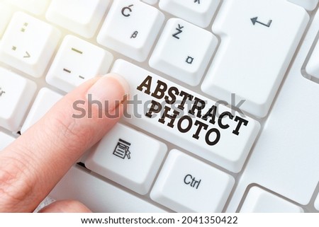 Inspiration showing sign Abstract photo. Business idea nonobjective motif that cannot be described any other way. Lady finger showing-pressing keyboard keys-buttons for update Royalty-Free Stock Photo #2041350422