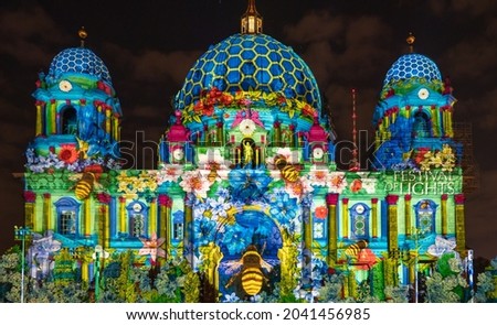 Berliner Dom during the Festival of Lights 2021 Royalty-Free Stock Photo #2041456985