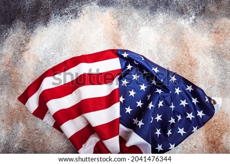 American flag on grunge background 