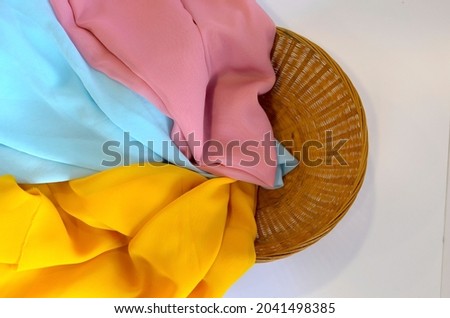 Colored fabrics ideal for sewing or crafts
