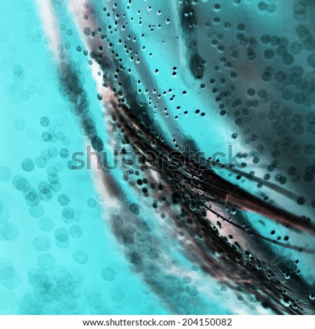 Colorful underwater dandelion seeds with bubbles 
