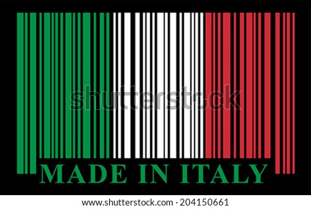Italian barcode flag, vector