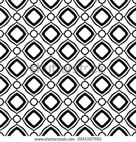 Flower geometric pattern. Seamless vector background. White and black ornament. Ornament for fabric, wallpaper, packaging. Decorative print