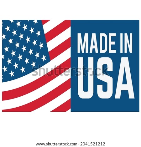 Vector of Made in the USA logo, labels and badges on white background