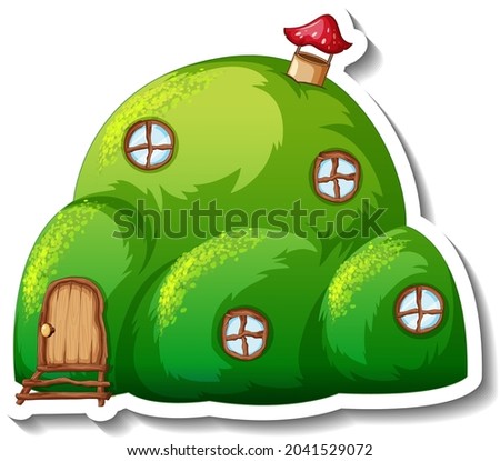 A sticker template with Fantasy ant nest isolated illustration
