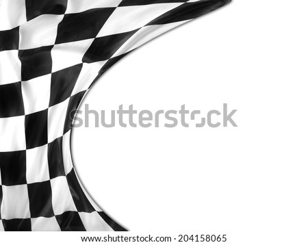 Checkered black and white flag. Copy space