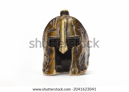 A golden helmet. The Spartan's helmet. Warrior's Helmet