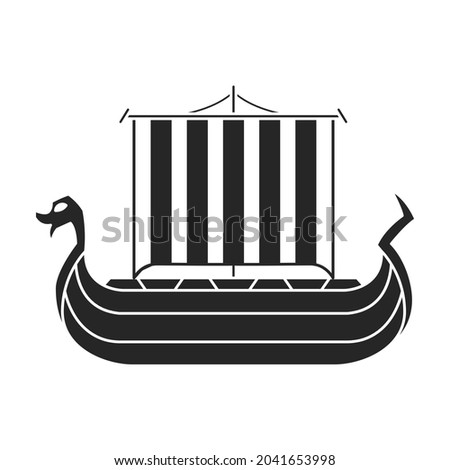Ship viking vector icon.Black vector icon isolated on white background ship viking.