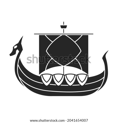 Ship viking vector icon.Black vector icon isolated on white background ship viking.