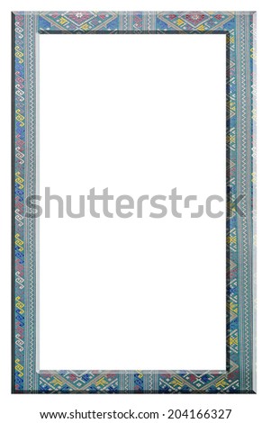 colorful Thailand Silk  picture Frame Isolated on black Background 