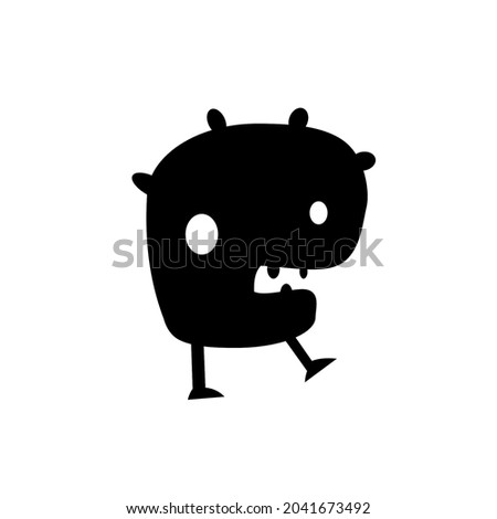 paprika monster simple sillhouette, design can be used for halloween, sticker, icon etc