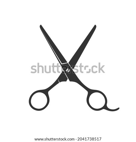 Barber scissors graphic icon. Shears for hair cutting sign isolated on white background. Barber shop symbol. Vector illustration