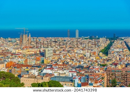 Panoramatic view of Barcelona, Spain