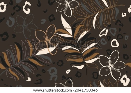 Tropical leaves. Exotic pattern. Creative seamless background. Fashion template for design, clothing, textiles