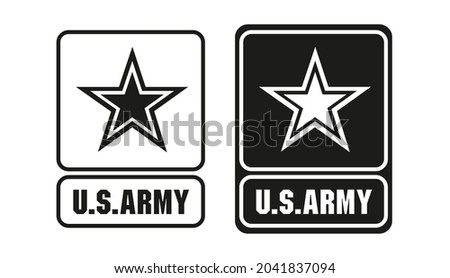 U.S. ARMY and five-pointed star Vector Illustration. Usa U.S. Air Force Logo Royalty-Free Stock Photo #2041837094