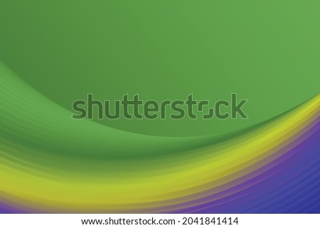 Abstract design with gradient green background combined with wavy and curved contrasting colors