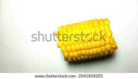 Isolated picture of a piece of steamed sweet corn