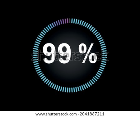 Percent circle diagram showing 99% - indicator with blue to pink gradient