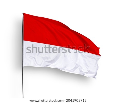 Indonesia flag isolated on white background with clipping path.