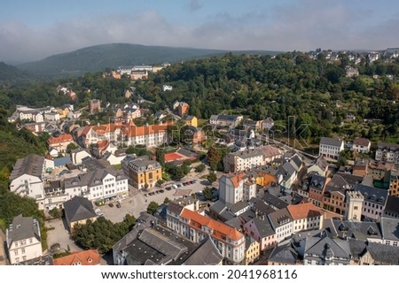 Greiz, the cultural city in Thuringia  For the Viewer: There is no noise in the photo. That's fog rising from the ground