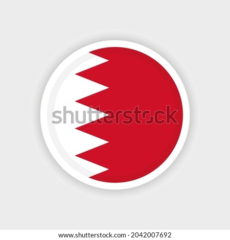 Flag of Bahrain with circle frame and white background