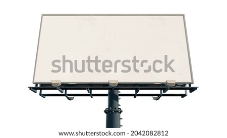 White isolated billboard on white background.